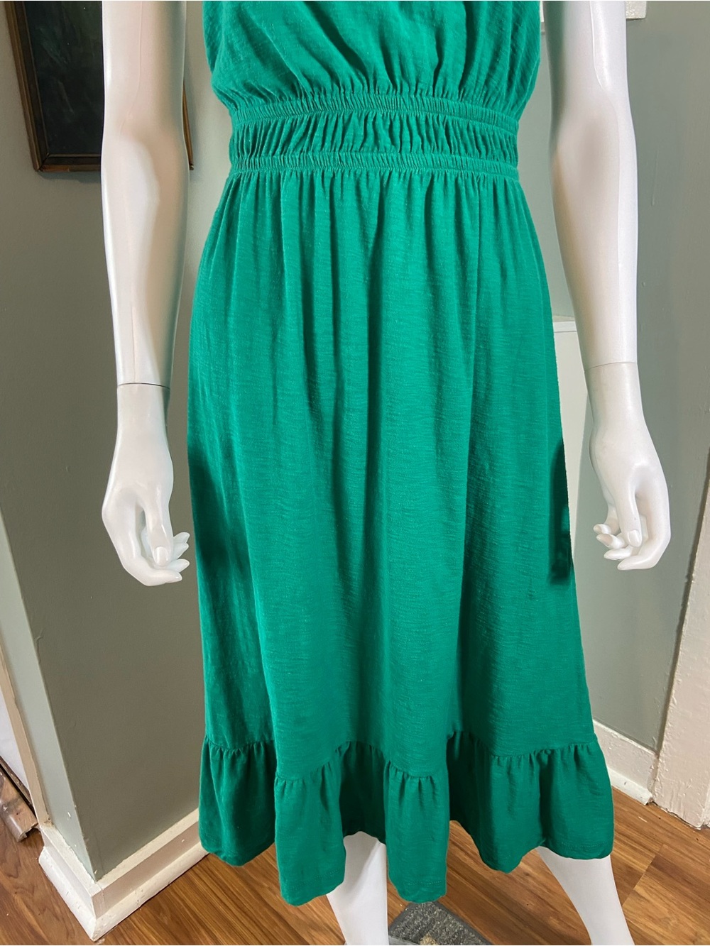 Nation LTD Aria Emerald Green Ruffle V-Neck Midi Dress XSmall XS - Picture 8 of 16